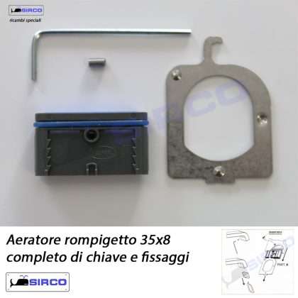 35x8 Aeratore rompigetto quadro