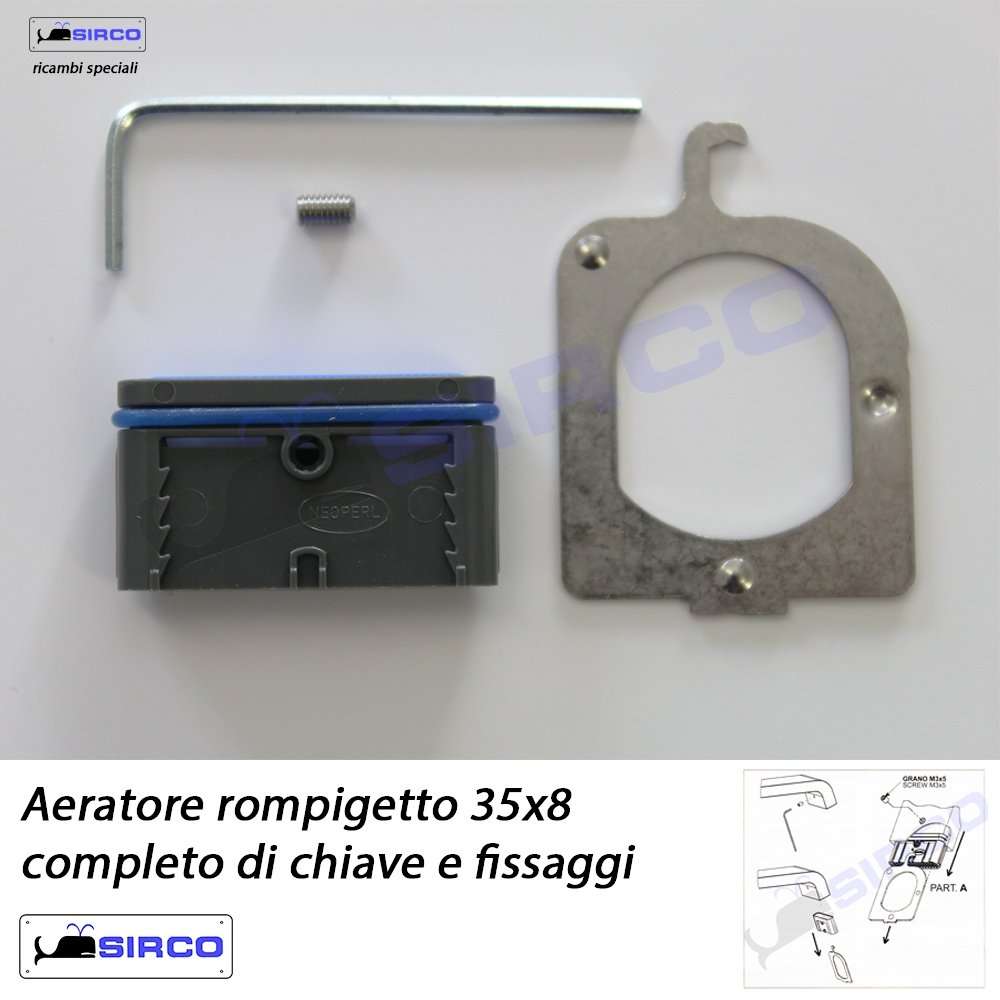 35x8 Aeratore rompigetto quadro