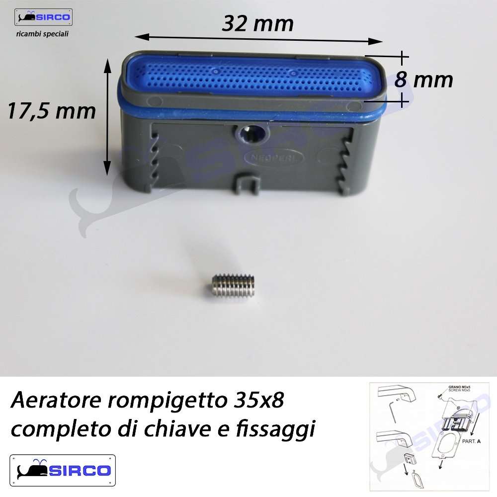 35x8 Aeratore rompigetto quadro - immagine 2