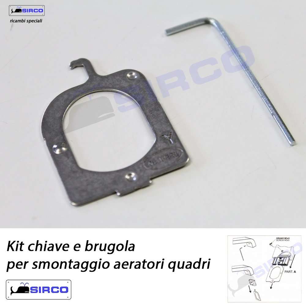 Chiave e brugola per smontaggio aeratori quadri