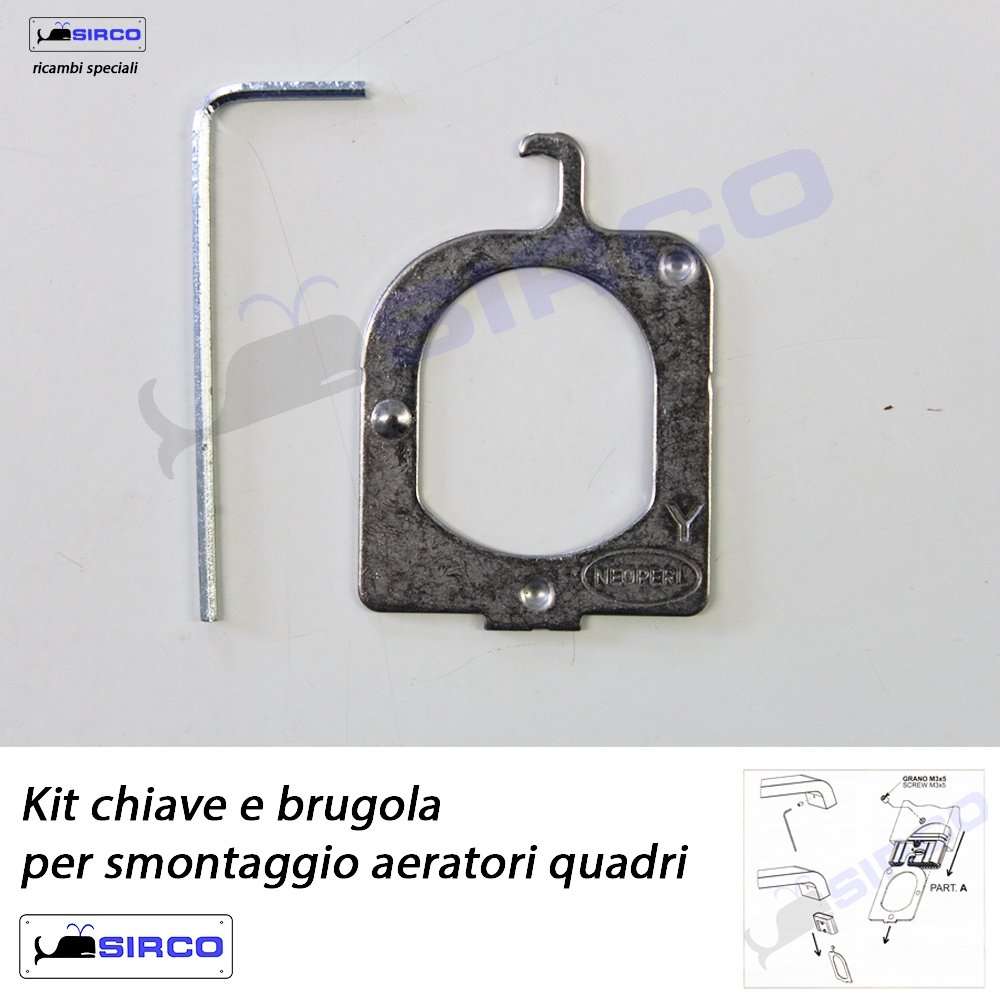 Chiave e brugola per smontaggio aeratori quadri - immagine 2