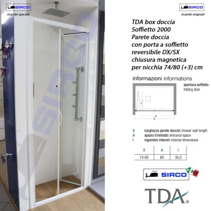Porta doccia a soffietto per nicchia