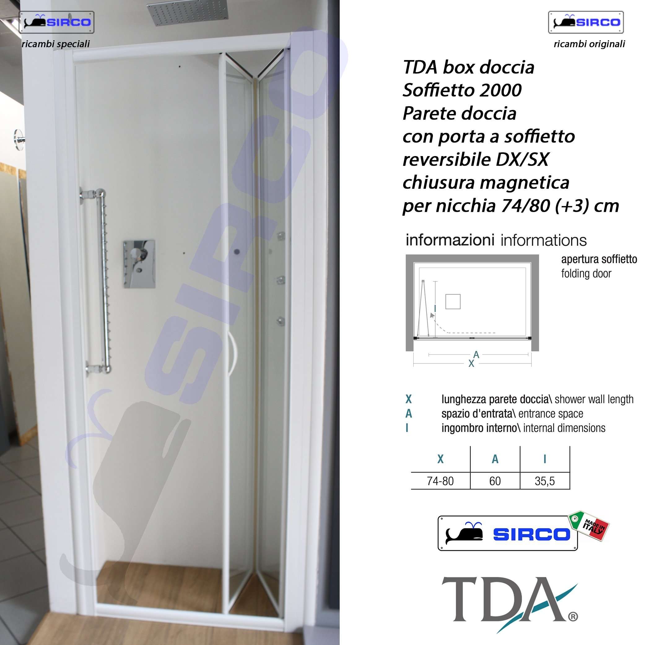 Porta doccia a soffietto per nicchia - immagine 2