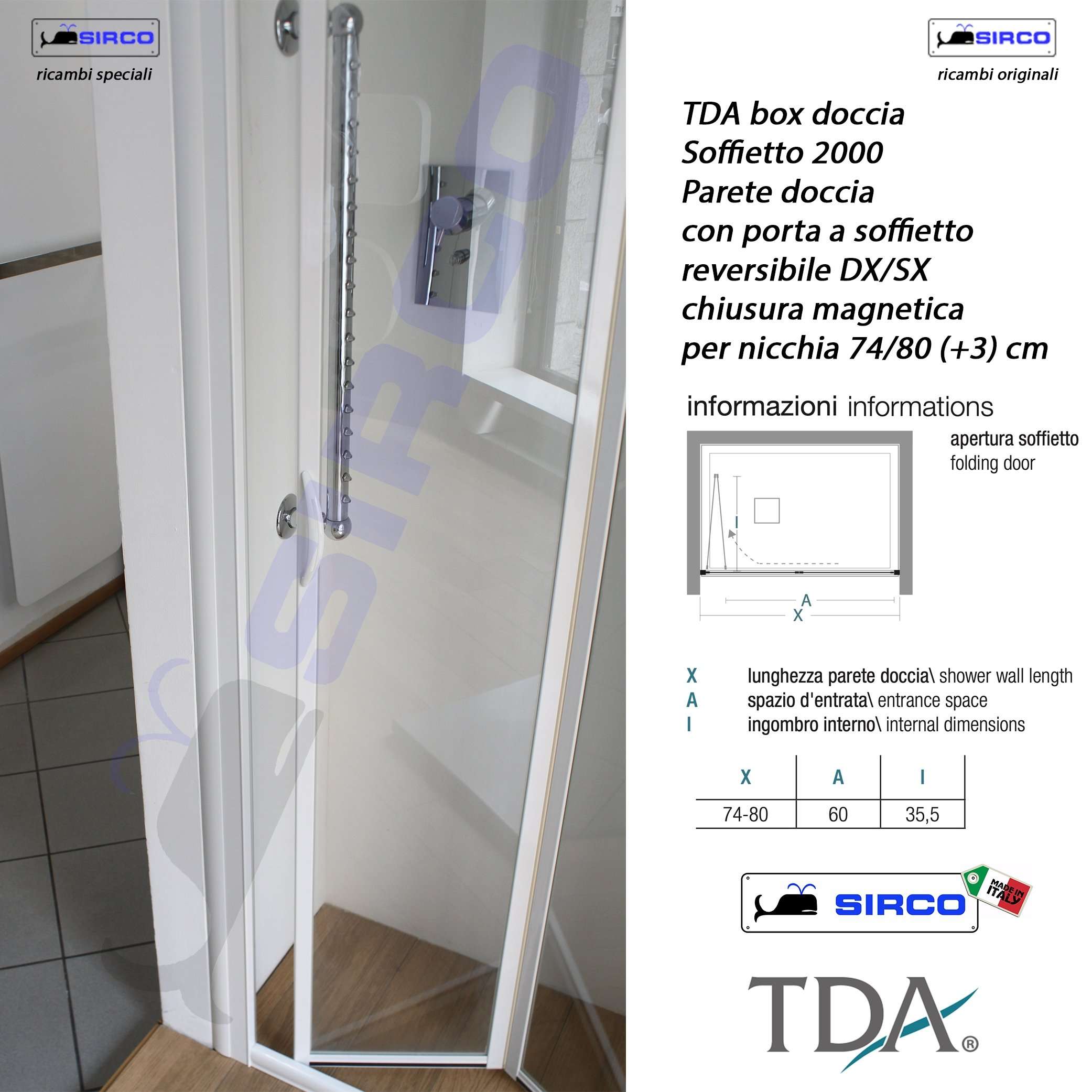 Porta doccia a soffietto per nicchia - immagine 5