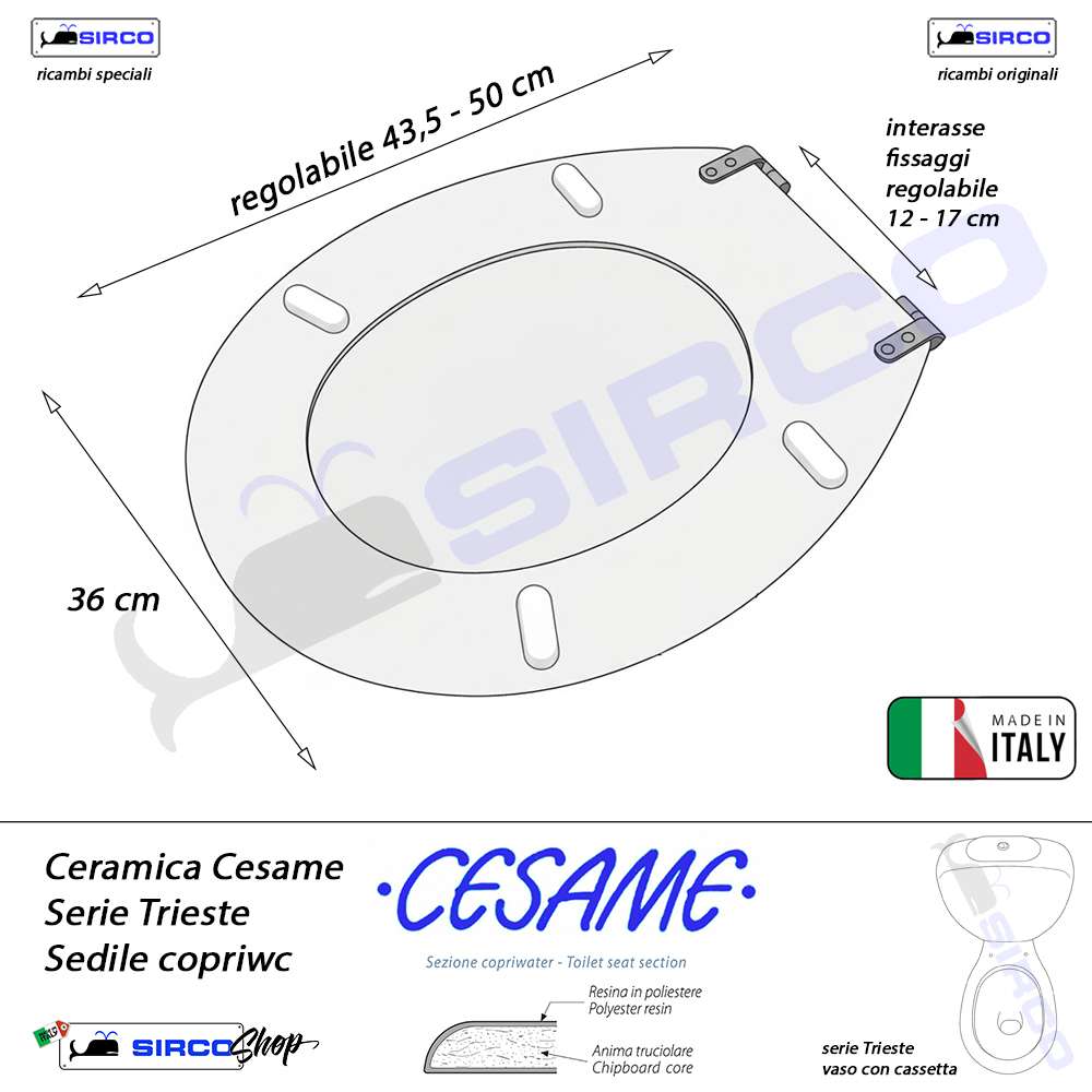 serie TRIESTE scheda tecnica