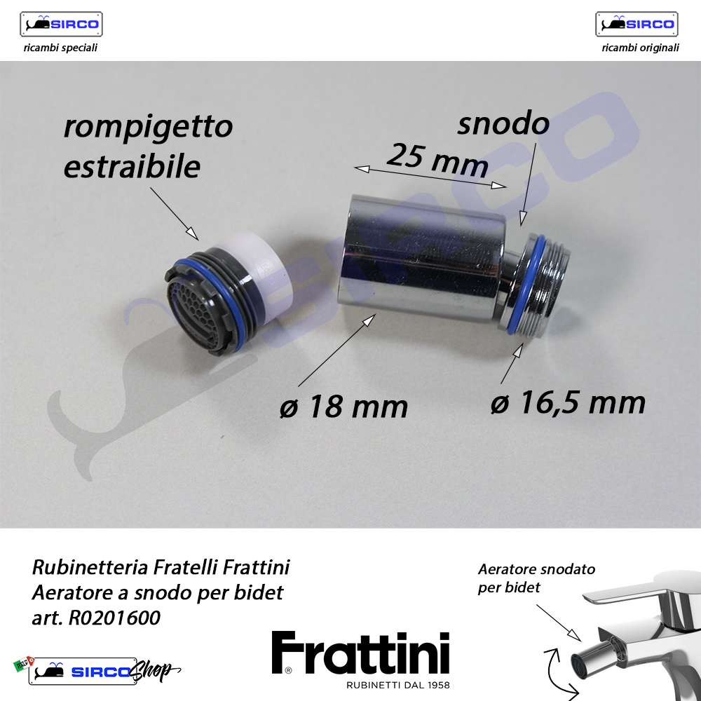 R0201600 Frattini aeratore snodo per bidet - immagine 2